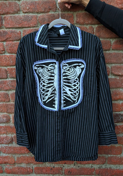 The Zombie pinstripe button up- size XL