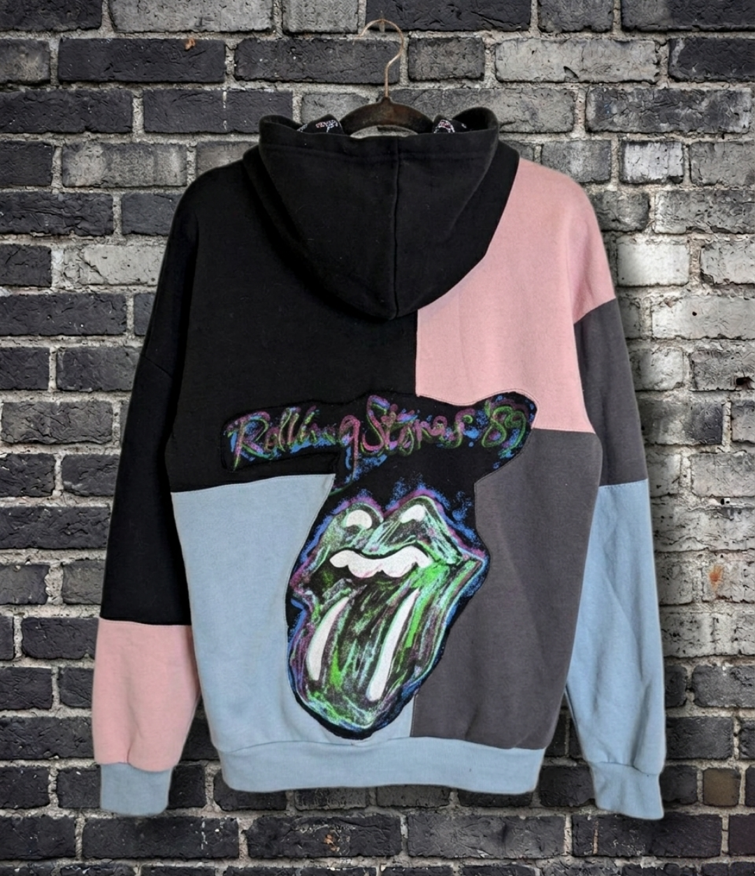 Gender Neutral Rolling Stones 89' reworked Hoodie- mens XL womens XXL