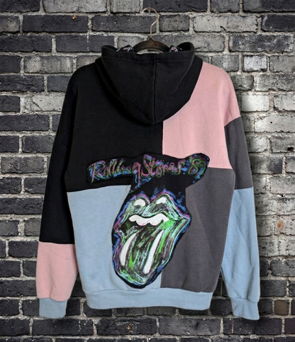Gender Neutral Rolling Stones 89' reworked Hoodie- mens XL womens XXL