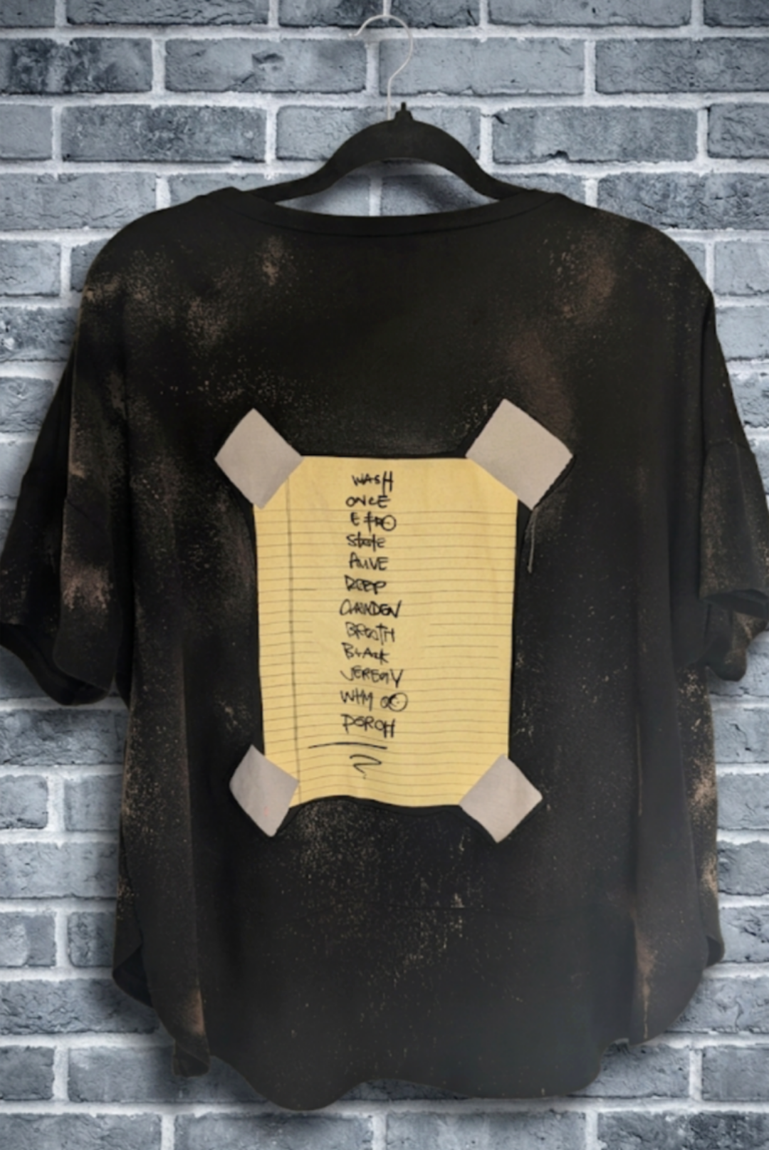 Womens upcycled Pearl Jam bleach art top- size XL