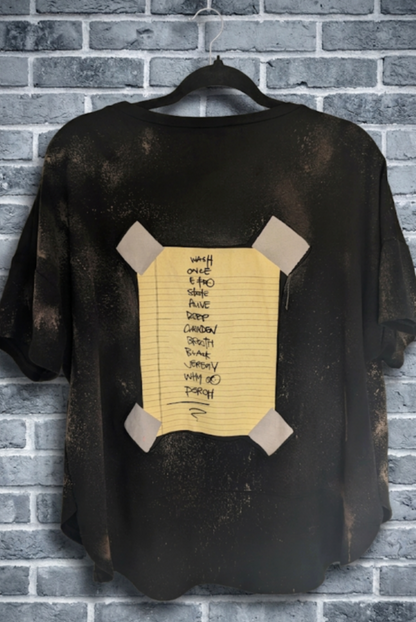 Womens upcycled Pearl Jam bleach art top- size XL