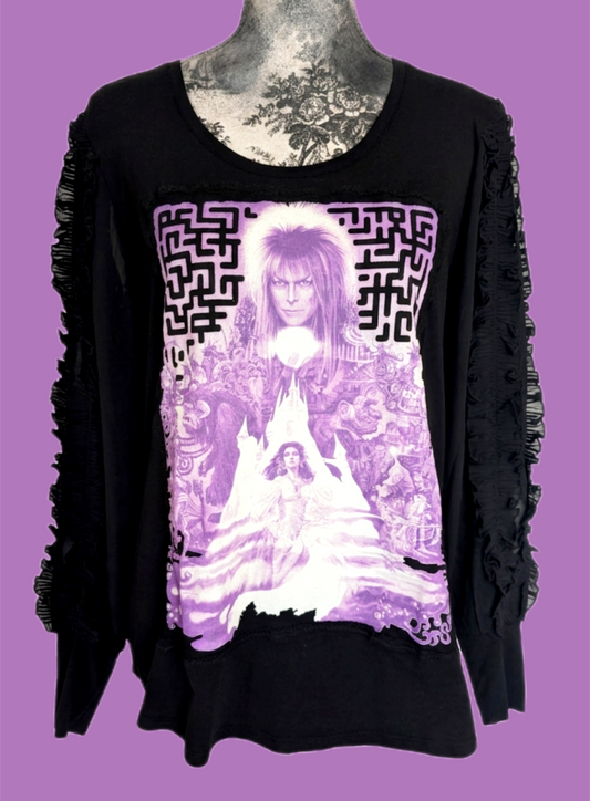 Womens LABRYINTH top with ruffled sleeves - size XL