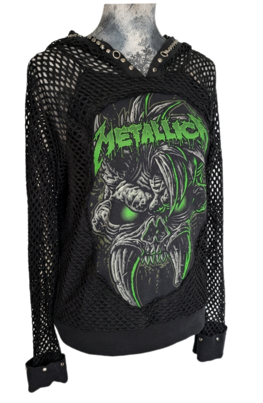 Womens mesh METALLICA Hoodie top- size L