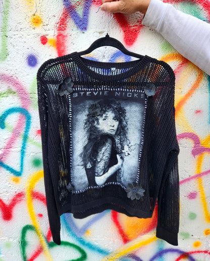 Womens reworked Stevie Nicks sweater- size Medium