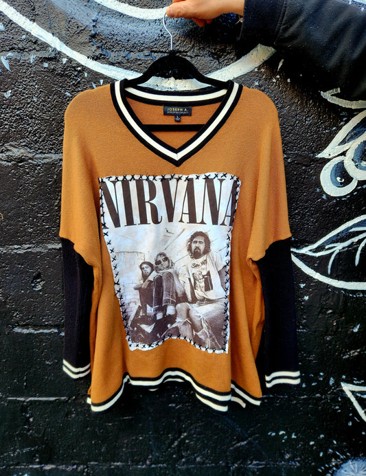 Gender Neutrel Nirvana sweater- Mens L/ womens L/ XL