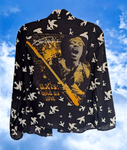 JIMI Hendrix sheer dove blouse - size Medium