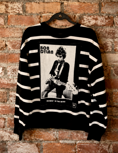Womens Bob Dylan striped sweatshirt- XL