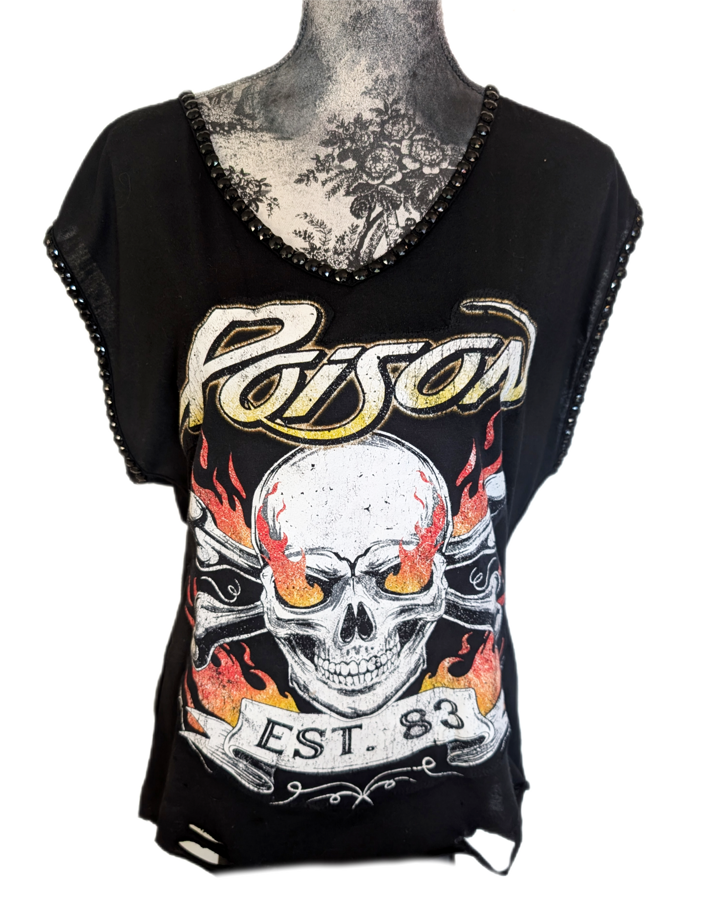 Womens reworked POISON  top-size XL
