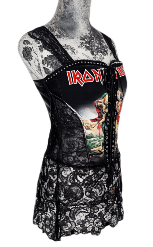 The MAIDEN corset top with lace- womens MED ( see measurements)