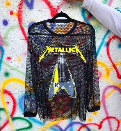 Womens Mesh top with Metallica- size L