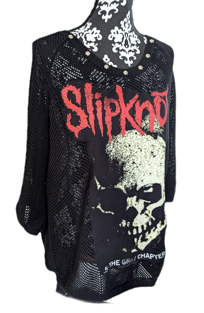 Womens black mesh style Slipknot sweater- size Large