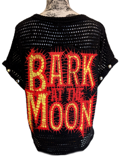 Womens Mesh Bark at The Moon Ozzy sweater- size Large