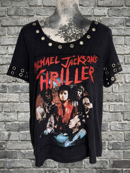 MJ THRILLER reworked Grommet tee- XXL