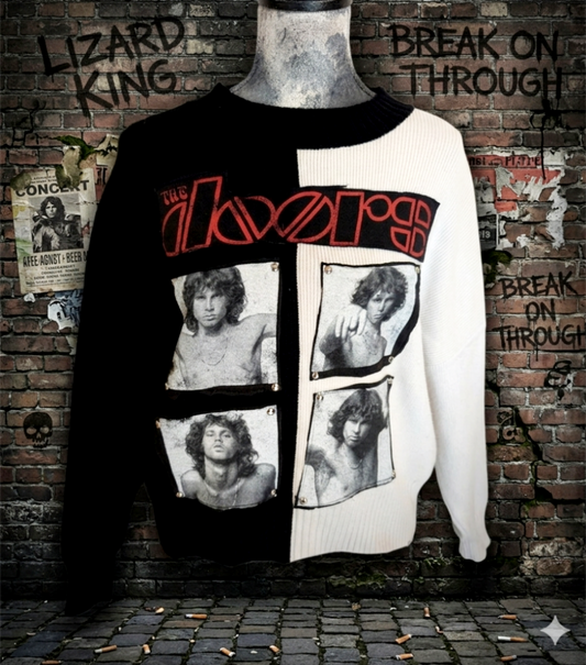 Womens The Doors split sweater with back graphics - size S/ M