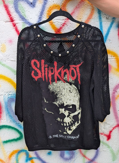 Womens black mesh style Slipknot sweater- size Large
