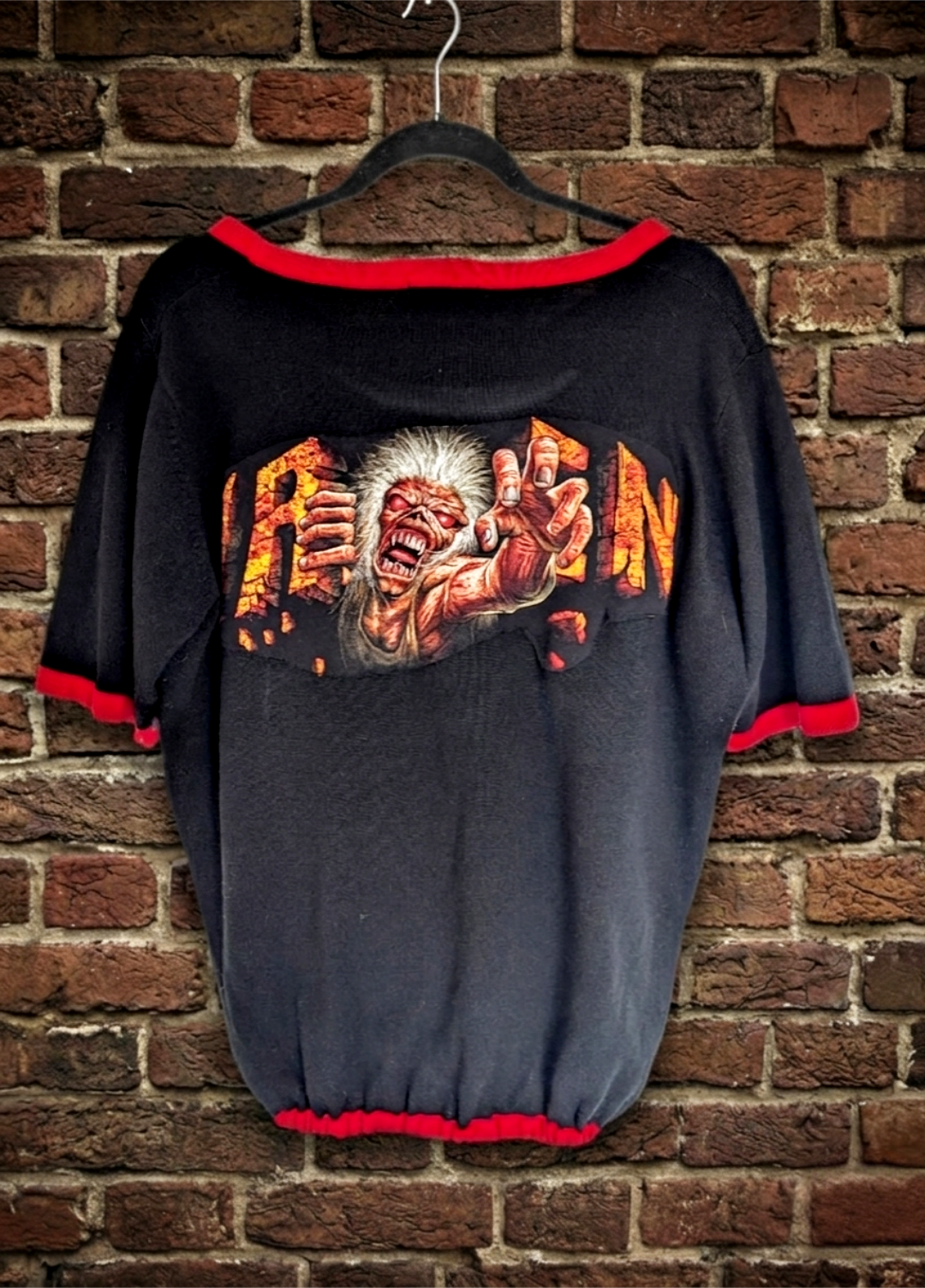 Womens Iron Maiden short sleeve sweater - size XL