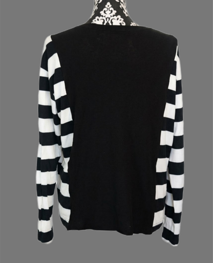 Johnny Cash with stripes shirt- size women's XL