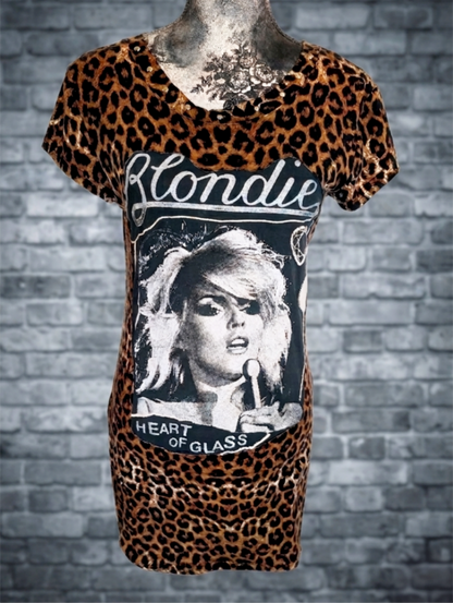 Womens leopard Blondie T-shirt Dress- size Med