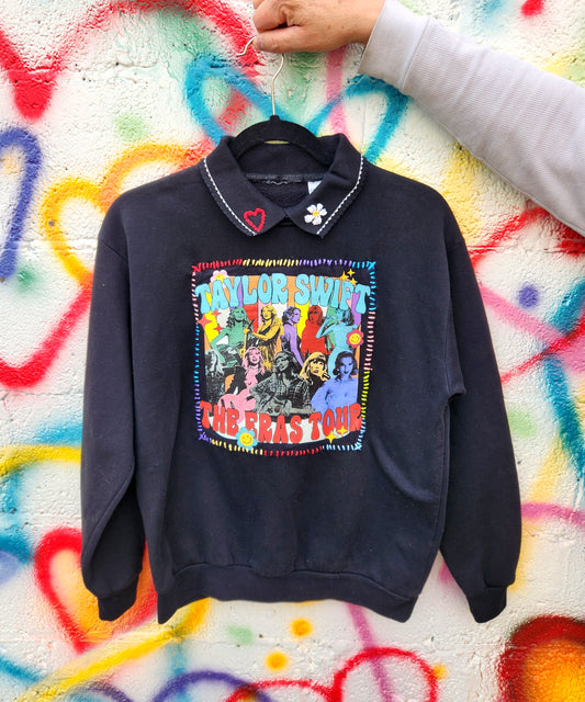 Womens upcycled/ reworked vintage sweater with Taylor patch - size Small