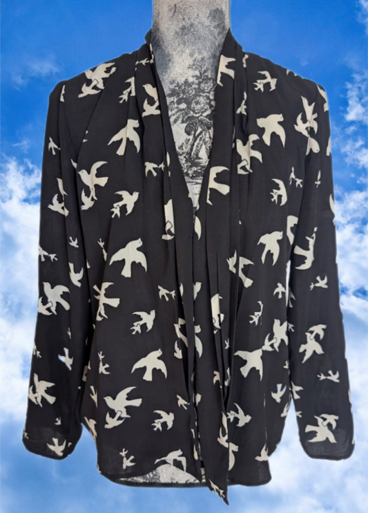 JIMI Hendrix sheer dove blouse - size Medium