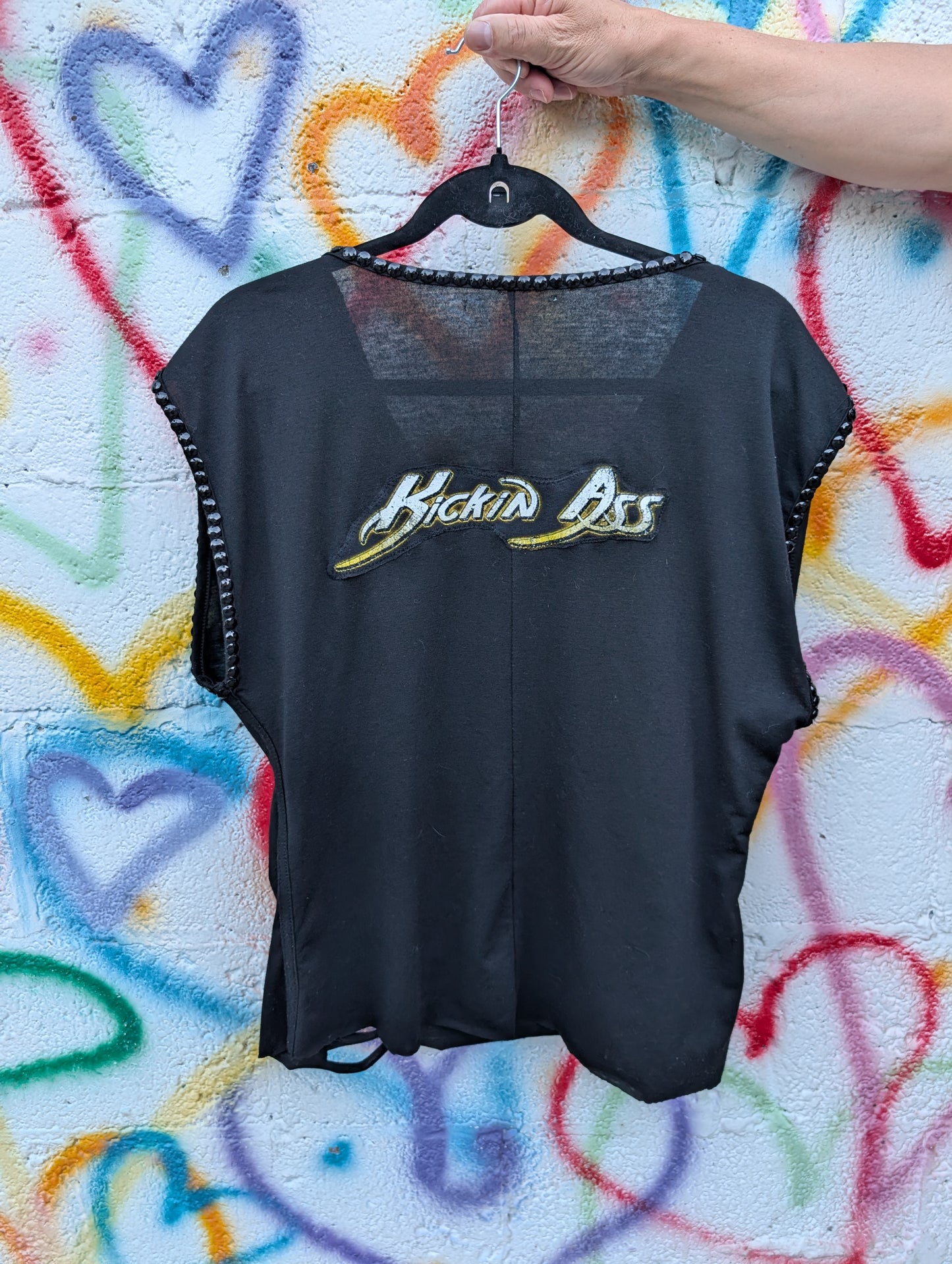 Womens reworked POISON  top-size XL