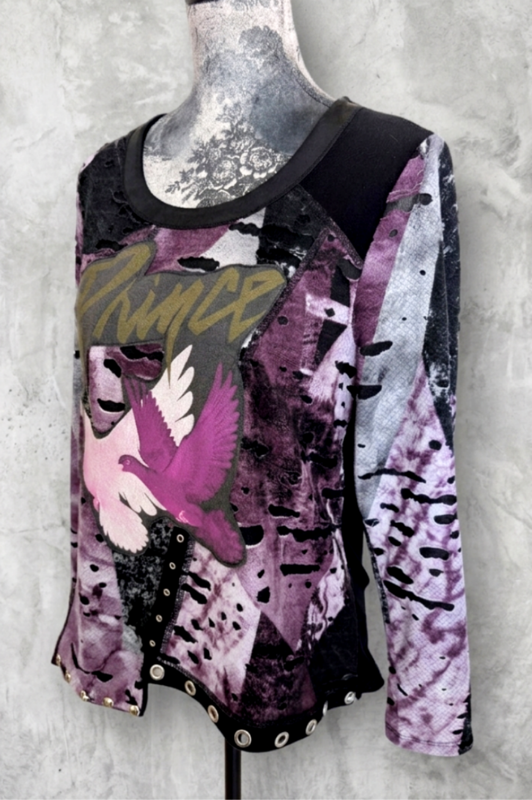 Womens PRINCE when Doves Cry top- size Large