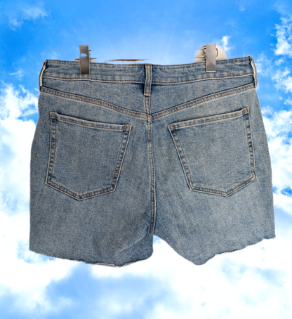 Womens denim Rolling Stones upcycled short