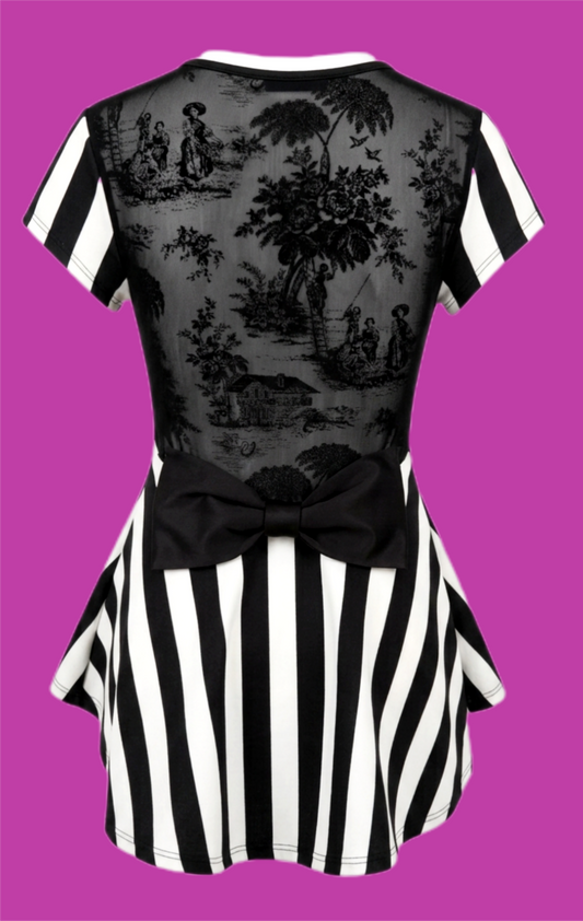 Womens Elton John Peplum top- size Large