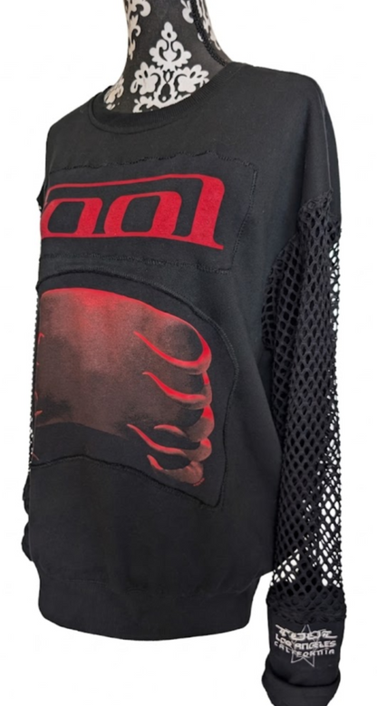 Womens TOOL sweatshirt with mesh sleeves - size XL