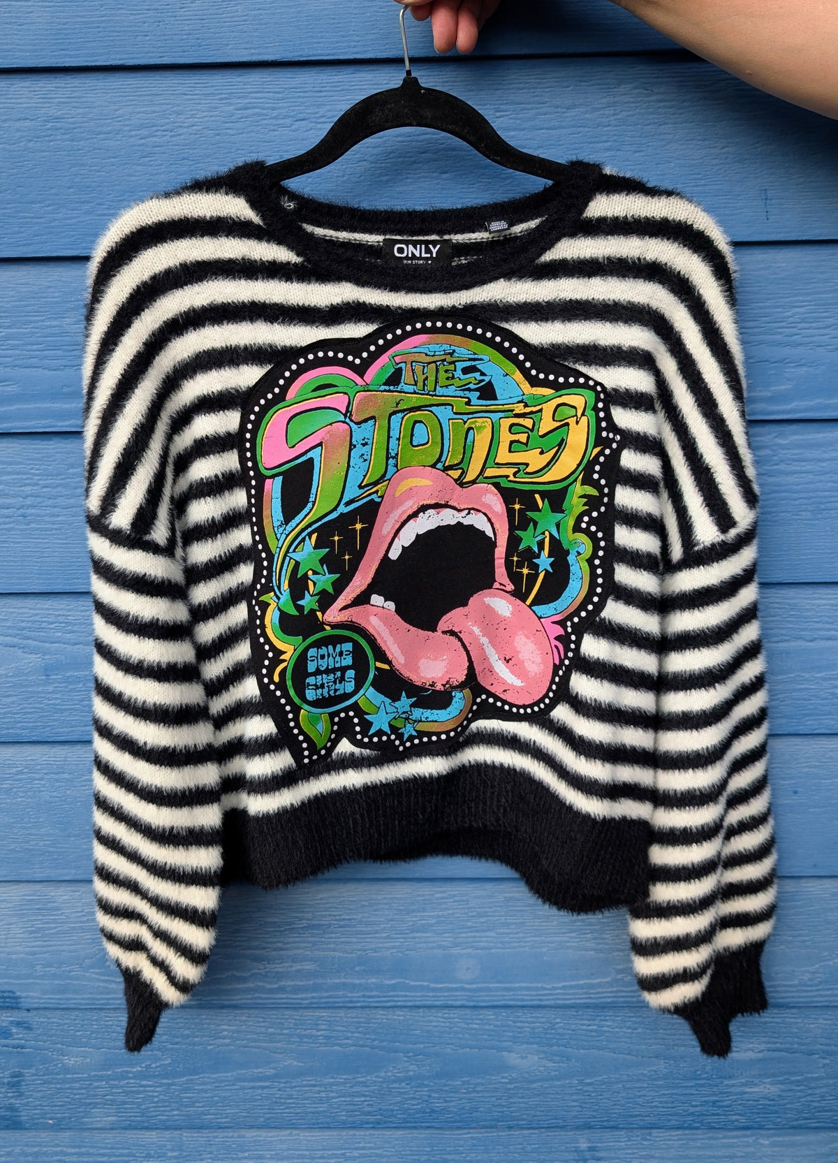 Womens striped STONES sweater - size Large