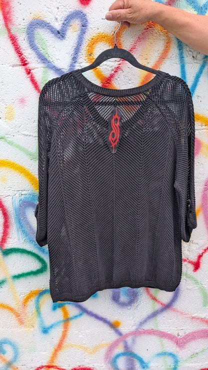 Womens black mesh style Slipknot sweater- size Large
