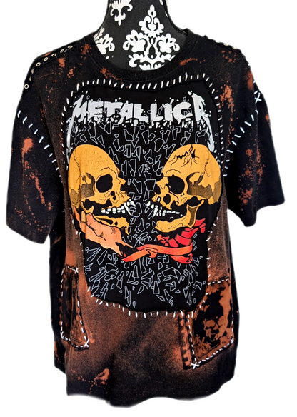 Gender Neutral METALLICA reworked sweater tee- size men's L/ womens XL