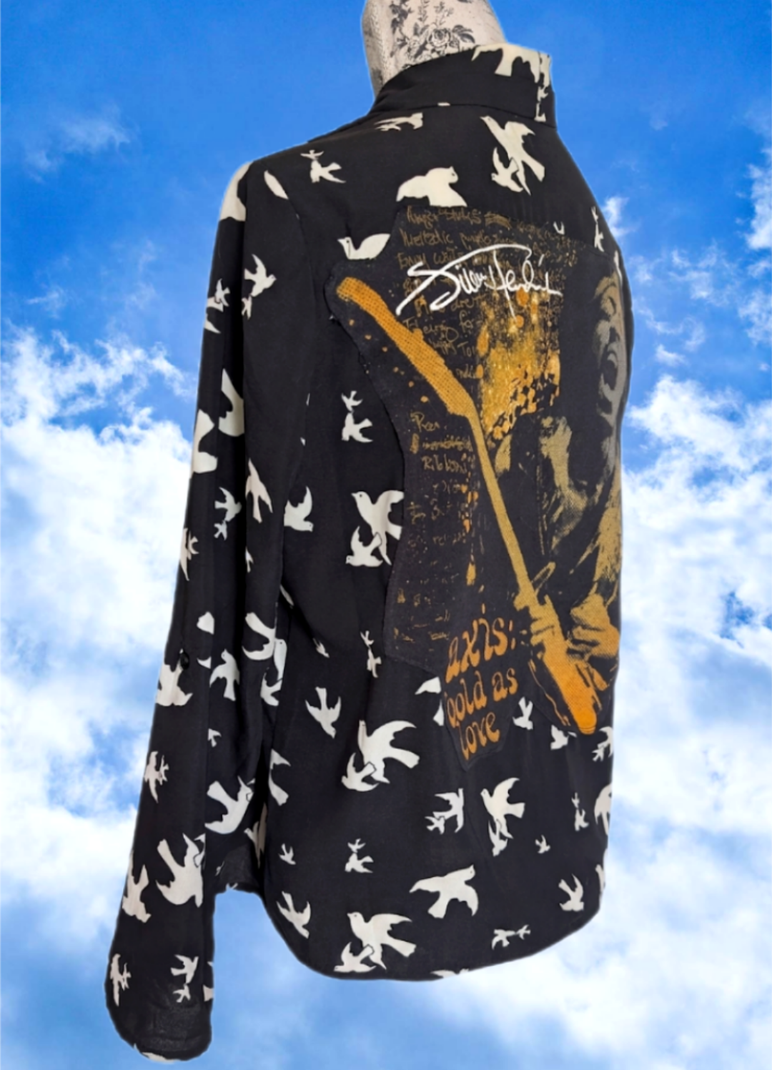 JIMI Hendrix sheer dove blouse - size Medium
