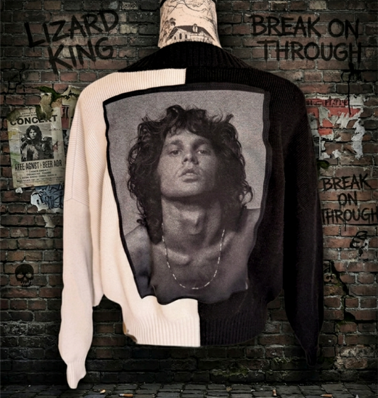 Womens The Doors split sweater with back graphics - size S/ M