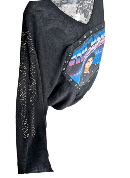 Womens  Michael Jackson sparkly top- size XL