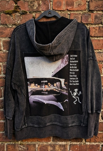 Social Distortion upcycled Hoodie- gender neutral Men's M/ L womens L/ XL