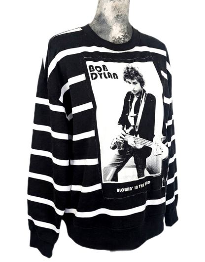 Womens Bob Dylan striped sweatshirt- XL