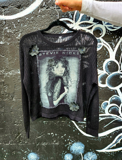 Womens reworked Stevie Nicks sweater- size Medium