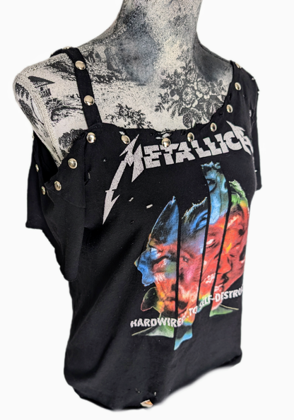 Reworked Metallica tee- womens MED
