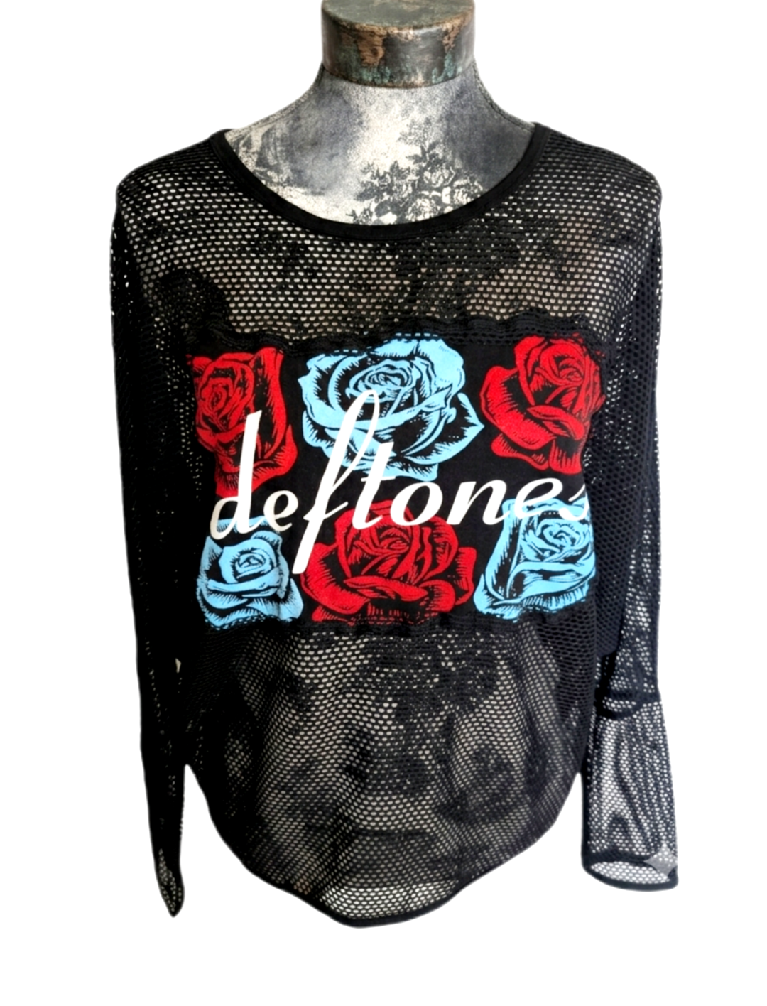 Womens mesh DEFTONES top- Large