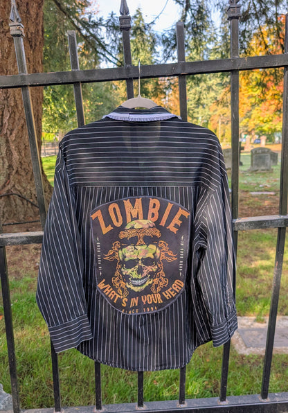 The Zombie pinstripe button up- size XL