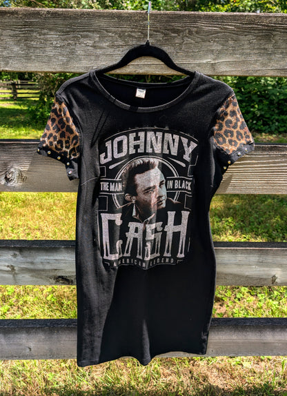 Womens JOHNNY CASH T-shirt Dress-MEDIUM