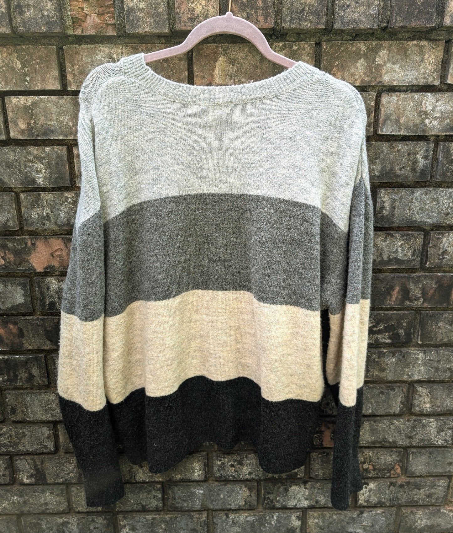 Upcycled super soft sweater with Nirvana- womens L