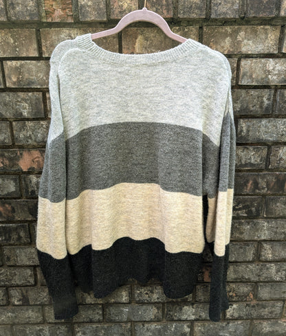 Upcycled super soft sweater with Nirvana- womens L