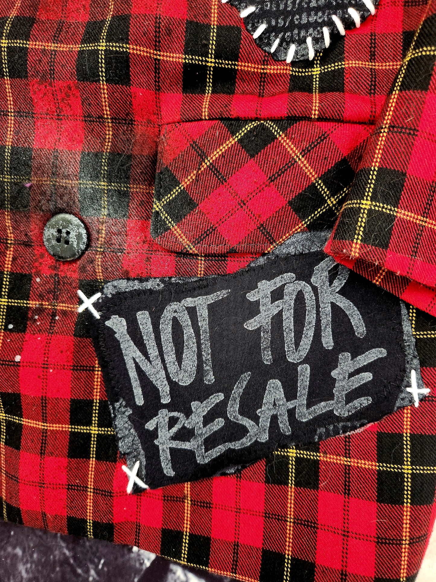 Womens plaid PUNK rock blazer- size L/ XL