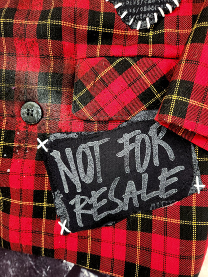 Womens plaid PUNK rock blazer- size L/ XL