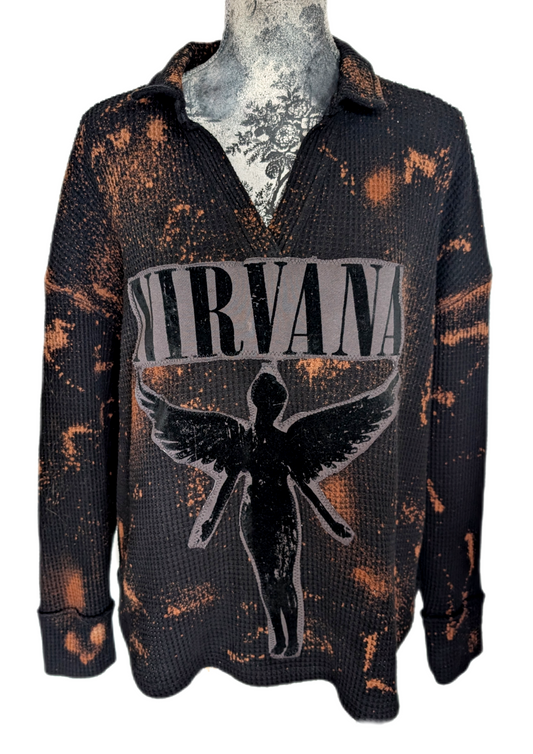 Womens NIRVANA thermal collared top - size XL