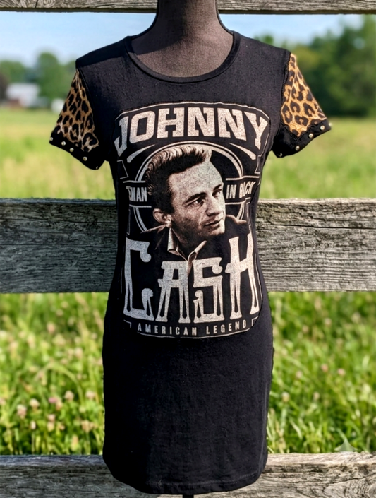 Womens JOHNNY CASH T-shirt Dress-MEDIUM