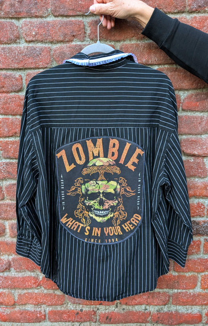 The Zombie pinstripe button up- size XL