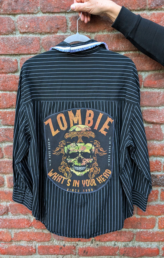 The Zombie pinstripe button up- size XL